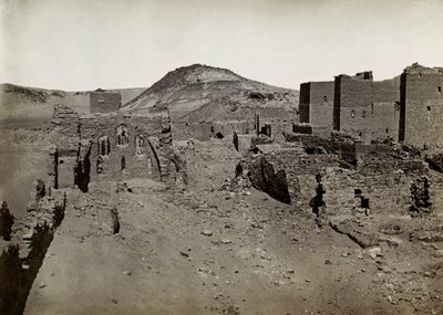 S:t Simeons kloster, sett från terrassområdet i sydväst, Aswan, Egypten, fotografi av Ugo Monneret de Villard av Ugo Monneret de Villard