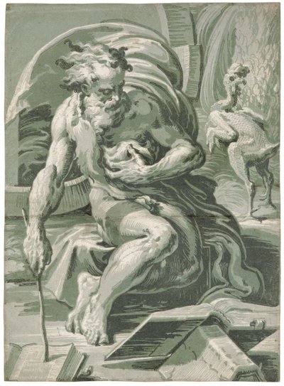 Diogenes, efter 1527. av Ugo da Carpi
