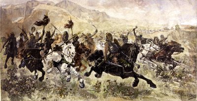 Hunnerna anfaller fienden av Ulpiano (after) Checa y Sanz