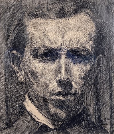 Självporträtt av Umberto Boccioni