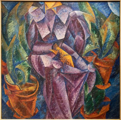 Spiral vinkelrät konstruktion. Sittande kvinna av Umberto Boccioni