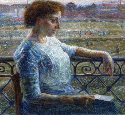 Syster på balkongen av Umberto Boccioni