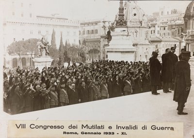 "VIII Kongress för lemlästade och krigsinvalider - Rom, januari 1933 - 11" (s/v foto) av Umberto Palleschi