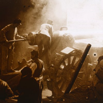 155 kanon i aktion, Arras, norra Frankrike, 1915 av Unbekannt