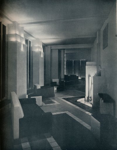 1930-talsinredning med modern belysning, 1930 av Unbekannt