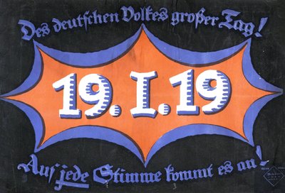 19 januari 1919. Tyska förbundsvalet 1919. av Unbekannt