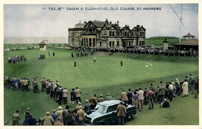 1st Tee, 18th Green & Clubhouse, Old Course, St. Andrews, c1955 av Unbekannt