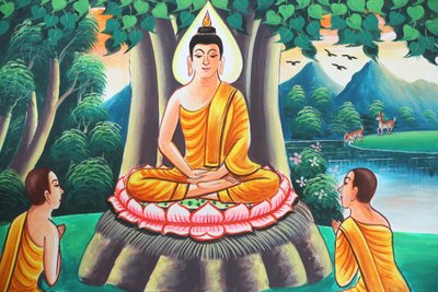 20151103, Kasi, Laos : Målning som skildrar Shakyamuni Buddhas livshistoria av Unbekannt
