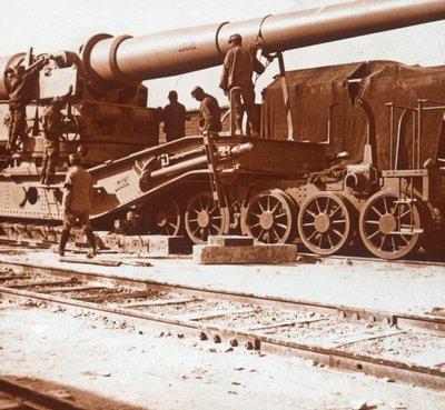 370 järnvägspistol vid namn Louise, Mailly, norra Frankrike, c1914-c1918 av Unbekannt