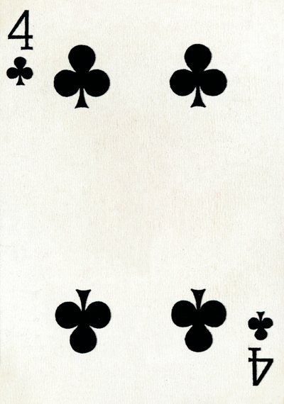 4 klubbor från en kortlek med Goodall & Son Ltd. spelkort, c1940 av Unbekannt