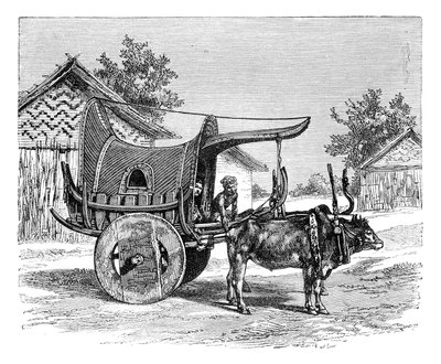 En burmesisk vagn, Burma Myanmar, 1895 av Unbekannt