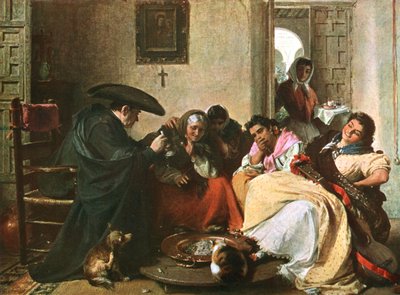 A Chat Round The Brasero, 1866, c1902. av Unbekannt