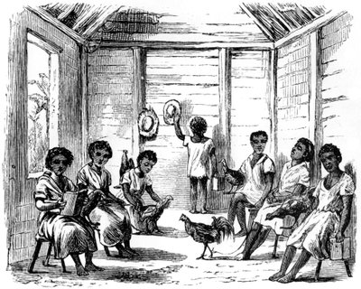 En dominikansk skola, Santo Domingo, 1873 av Unbekannt