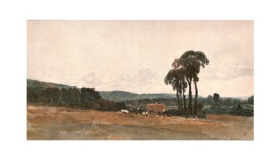 En skördescen - en utomhusskiss, c1900. av Unbekannt
