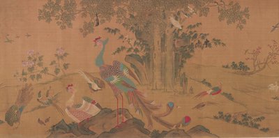 Hundra fåglar dyrkar Fenixarna, Qingdynastin, 1700-talet. av Unbekannt
