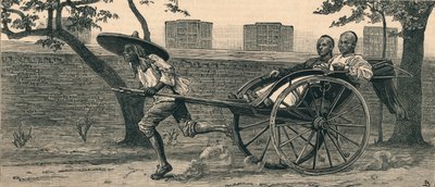 En Jinriksha, eller kinesisk handvagn, c1883. av Unbekannt
