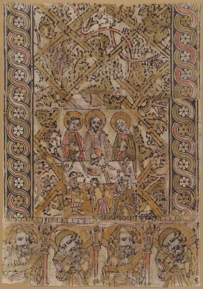 En talarstolsduk med äktenskapet i Kana, ca. 1400. av Unbekannt