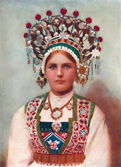 En norsk tjej i brudklänning, 1912 av Unbekannt