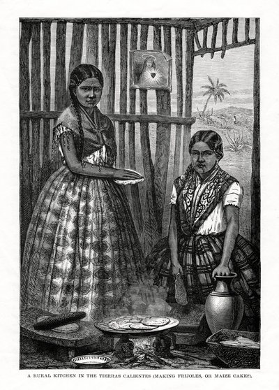 Ett lantligt kök i Tierras Calientes, Mexiko, 1877 av Unbekannt
