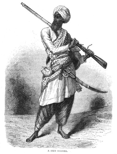 En sikhisk soldat, c1880 av Unbekannt