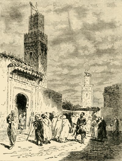 En gata i Fez, 1890. av Unbekannt