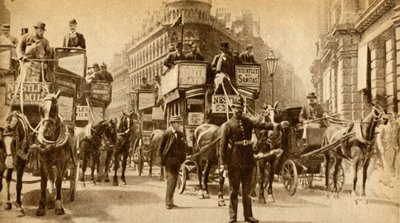 A Traffic Block in 1900 - En scen utanför Mansion House, 1933. av Unbekannt