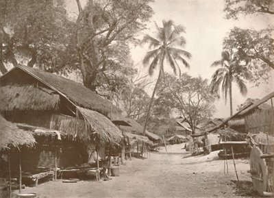 En typisk burmesisk byscen, 1900. av Unbekannt