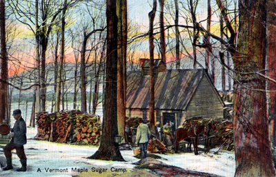 Ett sockerläger i Vermont, USA, tidigt 1900-tal av Unbekannt