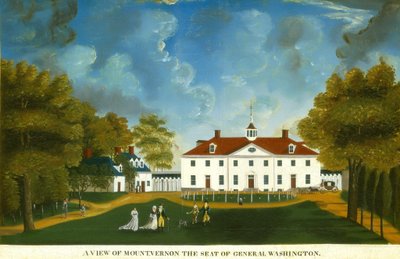 En utsikt över Mount Vernon, 1792 eller senare. av Unbekannt