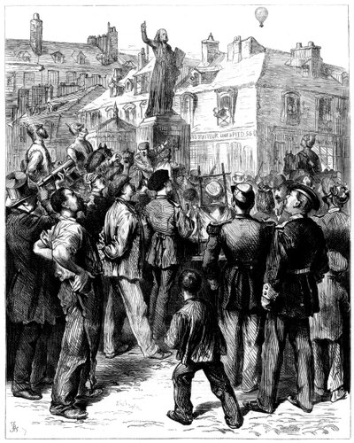 En ballong från Paris passerar över Versailles, fransk-preussiska kriget, 1870 1871 av Unbekannt