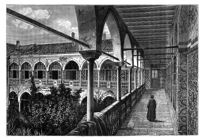 Ett galleri i palatset i Constantine, Algeriet, c1890 av Unbekannt