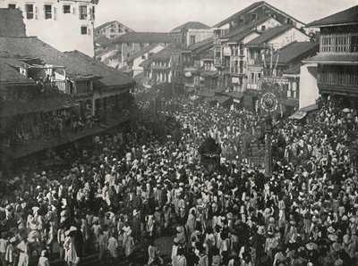 En stor infödd procession, Bombay, Indien, 1895. av Unbekannt