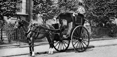 En hästdragen hansom-hytt, London, 1926-1927 av Unbekannt