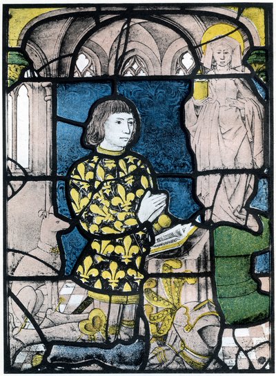 En riddare de Bernemicourt vid sina orisons före en bild av St Mary Magdalena, c1500, 1924 av Unbekannt