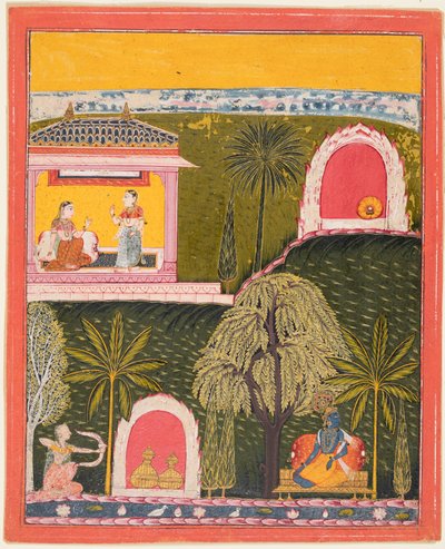 En sida från en Rasikapriya-serie, ca. 1660. av Unbekannt