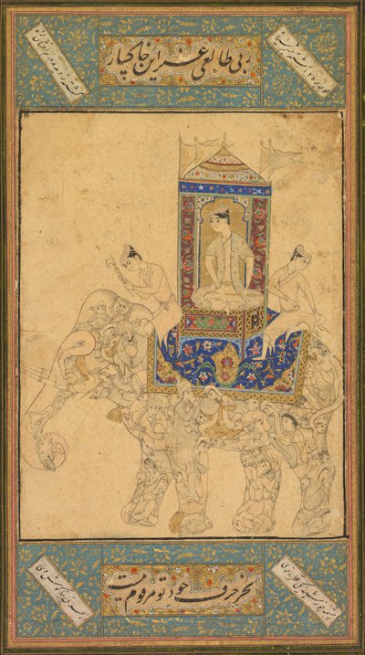 En prins som rider på en sammansatt elefant, ca. 1590. av Unbekannt