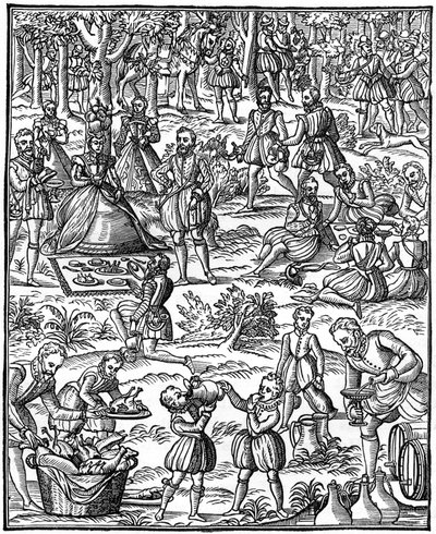 En kunglig picknick, 1575, 1910 av Unbekannt