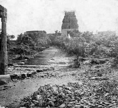 Ett ruinerat tempel nära Madras, Indien, 1874 av Unbekannt
