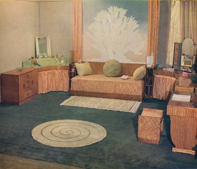 Ett litet sovrum, arrangerat av Heal & Son Ltd., London, 1935 av Unbekannt