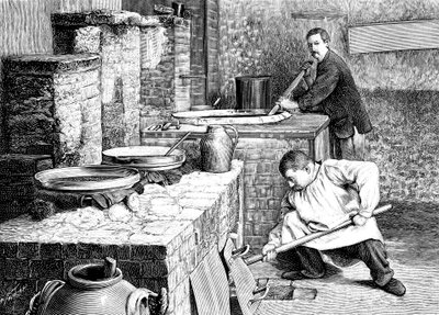Ett steg i separationen av radium från beckblandning med användning av natriumkarbonat, c1900 av Unbekannt