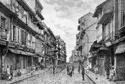 En gata i Bombay, Indien, 1895 av Unbekannt