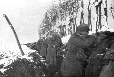 En skyttegrav full av reservinfanteri, Pas-de-Calais, Frankrike, vinter, 1915 av Unbekannt