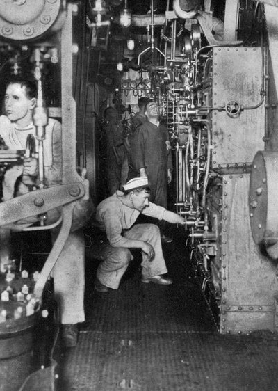 Ett pannrum för krigsfartyg, första världskriget, 1914-1918, c1920 av Unbekannt