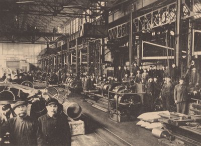 En verkstad i Putilovfabriken, ca. 1914 av Unbekannt