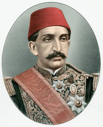 Abdul Hamid II 1842-1918, Turkiets sista sultan, c1880 av Unbekannt