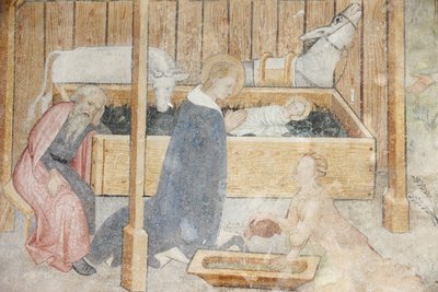 Abondance Abbey Church fresk: julkrubba, Abondance, Frankrike av Unbekannt