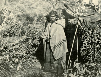Aboriginsk kvinna med barn, 1901. av Unbekannt