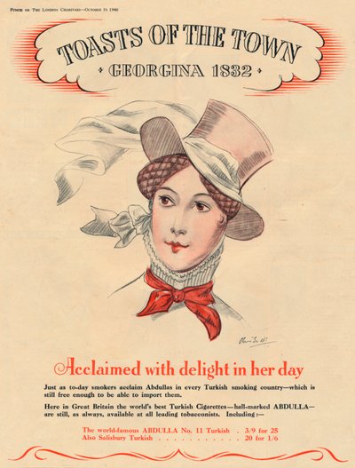 Hyllad med förtjusning i sin tid, Toasts of the Town - Georgina 1832, 1940 av Unbekannt