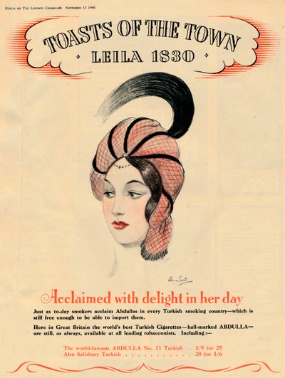 Hyllad med förtjusning i sin tid, Toasts of the Town - Leila 1830, 1940 av Unbekannt