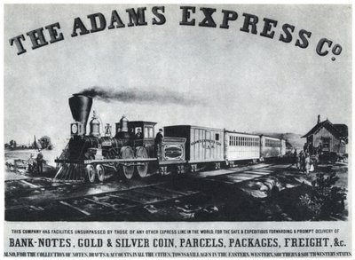 Adams Express Company-annons, c1860-talet 1954 av Unbekannt